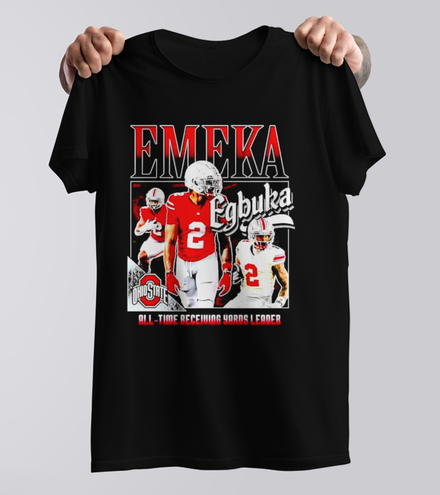 Ohio State Buckeyes Emeka Egbuka All-Time Receiving Yards Leader T-Shirt