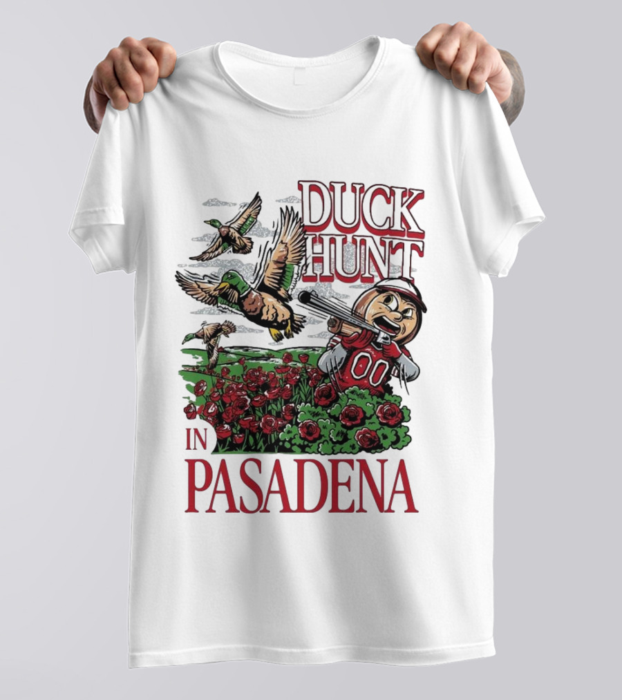 Ohio State Buckeyes Duck Hunt In Pasadena Rose Mascot T-Shirt