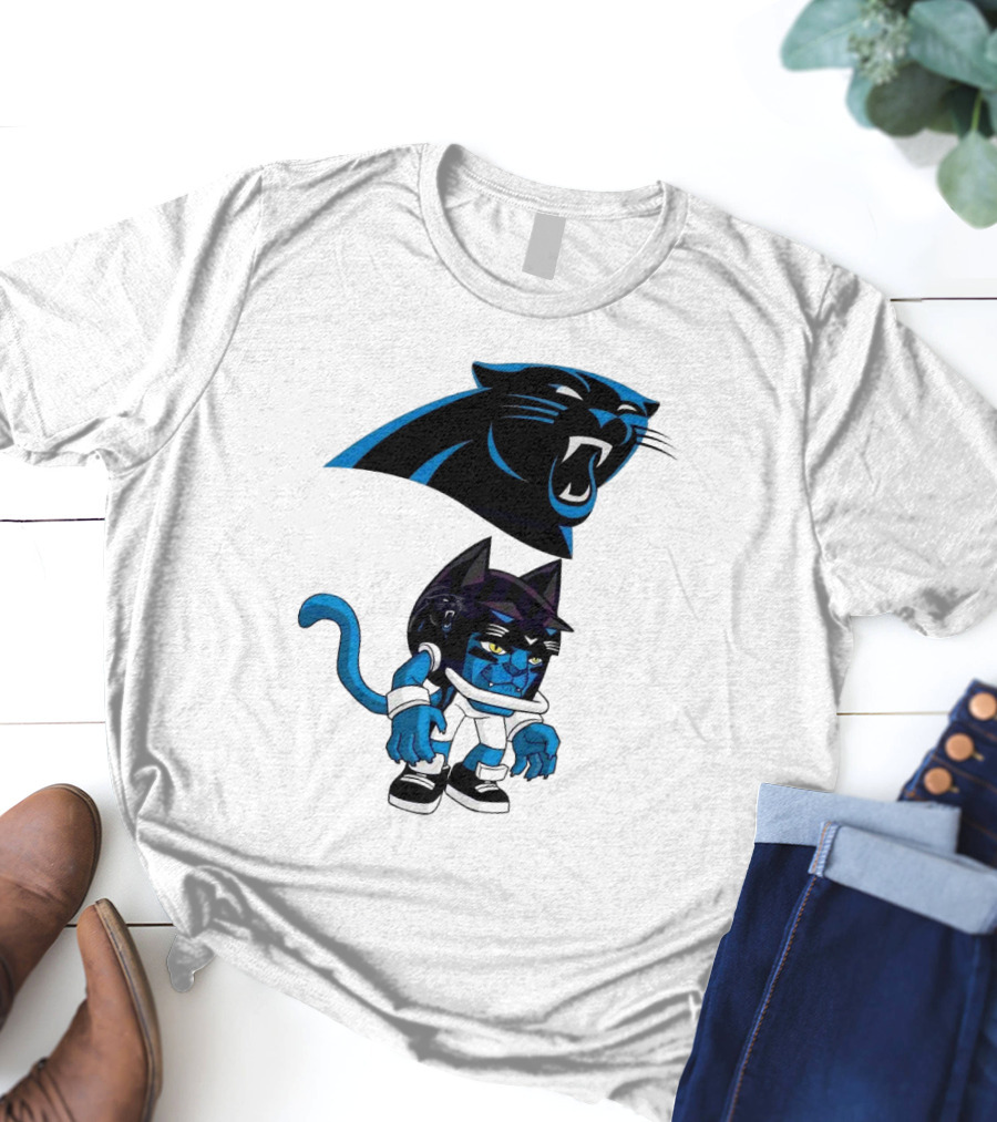 Rush Zone Carolina Panthers NFL Cartoon Character 2025 Football Mascot T-Shirt