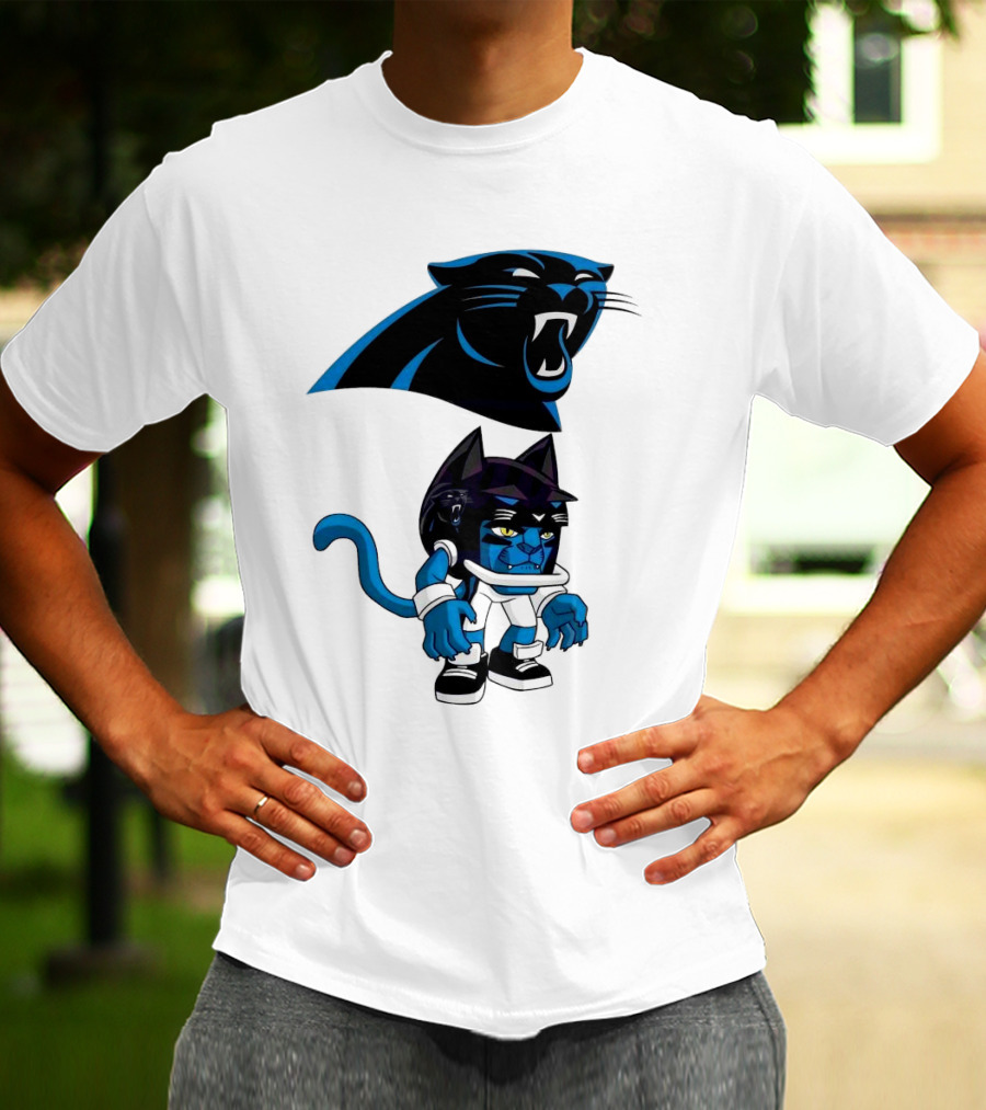 Rush Zone Carolina Panthers NFL Cartoon Character 2025 Football Mascot T-Shirt