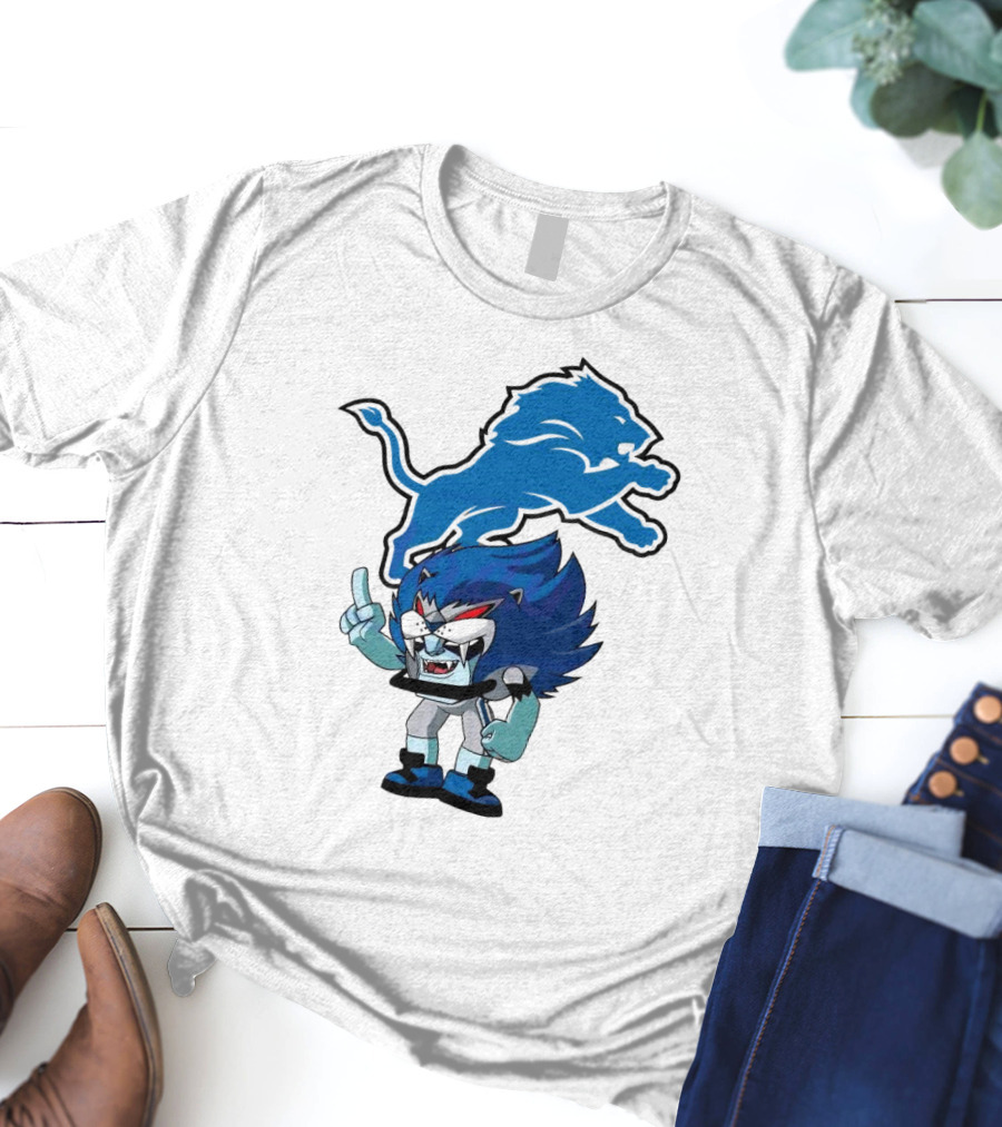 Rush Zone Detroit Lions NFL Cartoon Character Roary 2025 T-Shirt