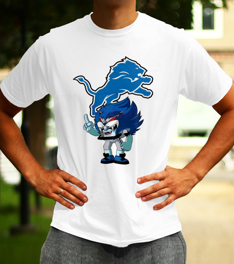 Rush Zone Detroit Lions NFL Cartoon Character Roary 2025 T-Shirt