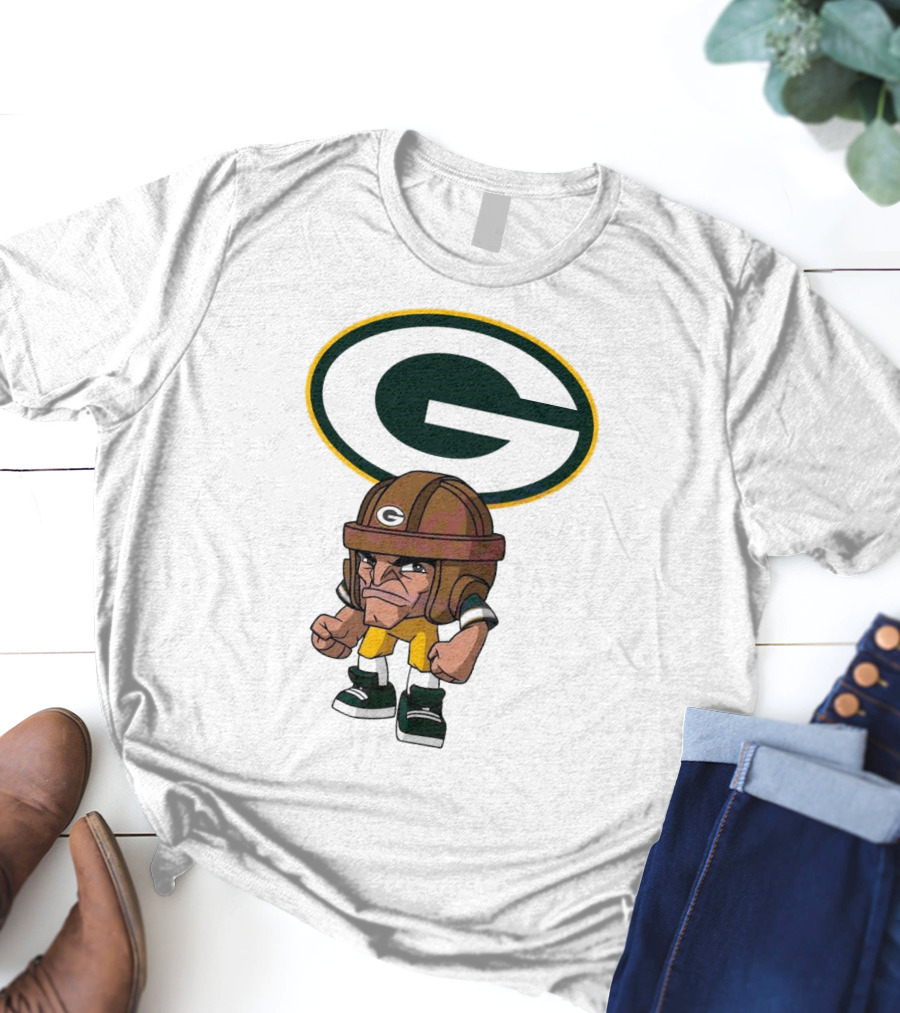 Rush Zone Green Bay Packers NFL Cartoon Character 2025 Bold Mascot T-Shirt