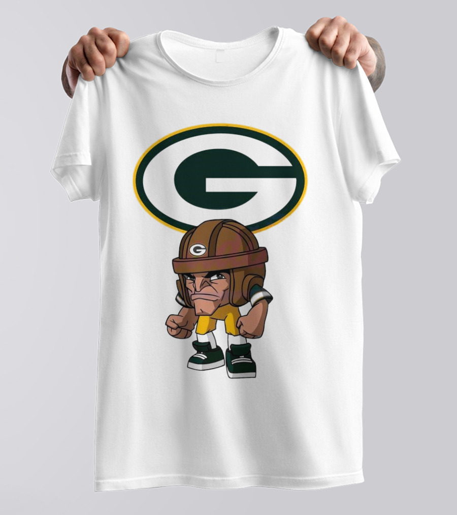 Rush Zone Green Bay Packers NFL Cartoon Character 2025 Bold Mascot T-Shirt