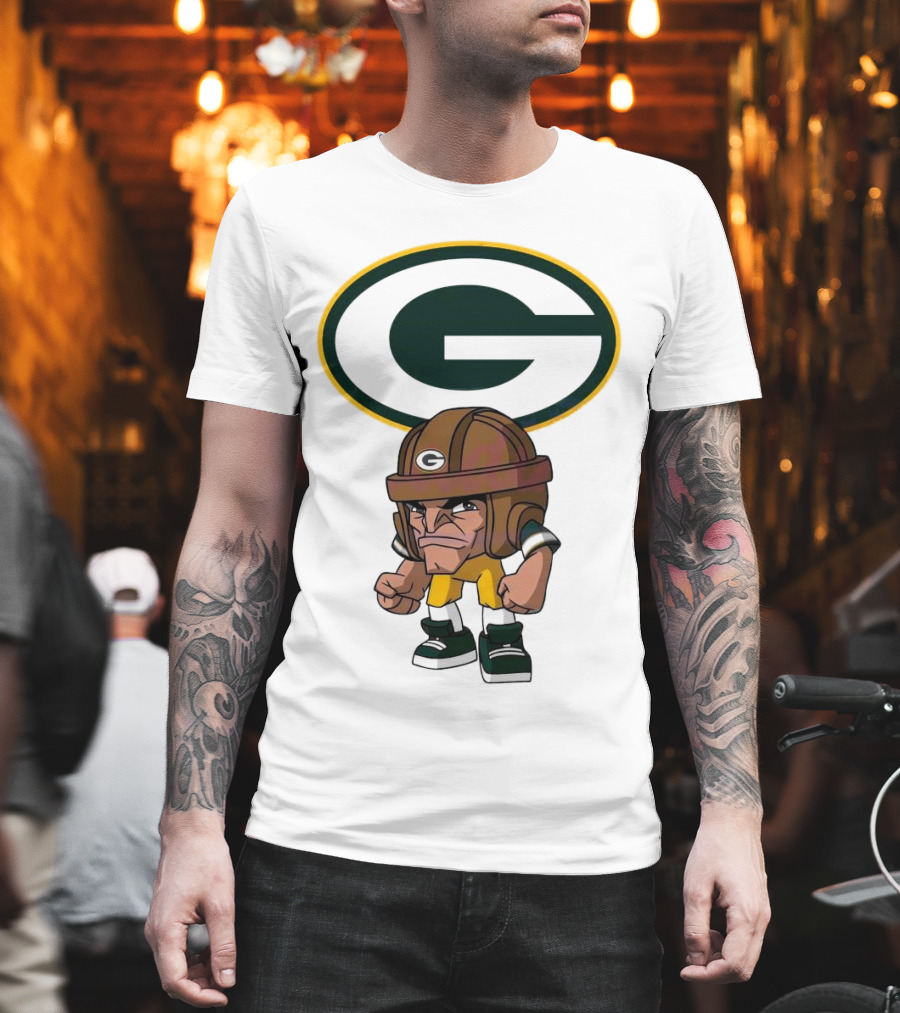 Rush Zone Green Bay Packers NFL Cartoon Character 2025 Bold Mascot T-Shirt