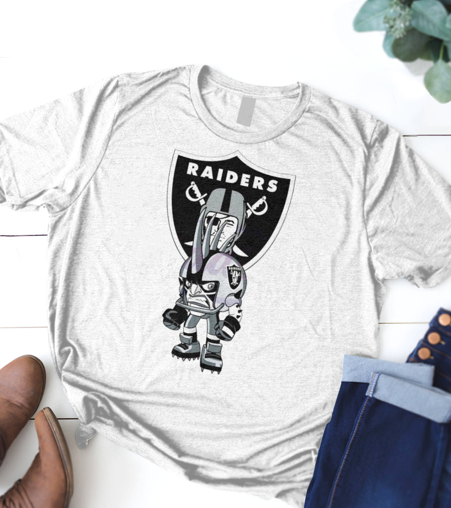 Raiders NFL Rush Zone Cartoon Character Las Vegas 2025 T-Shirt