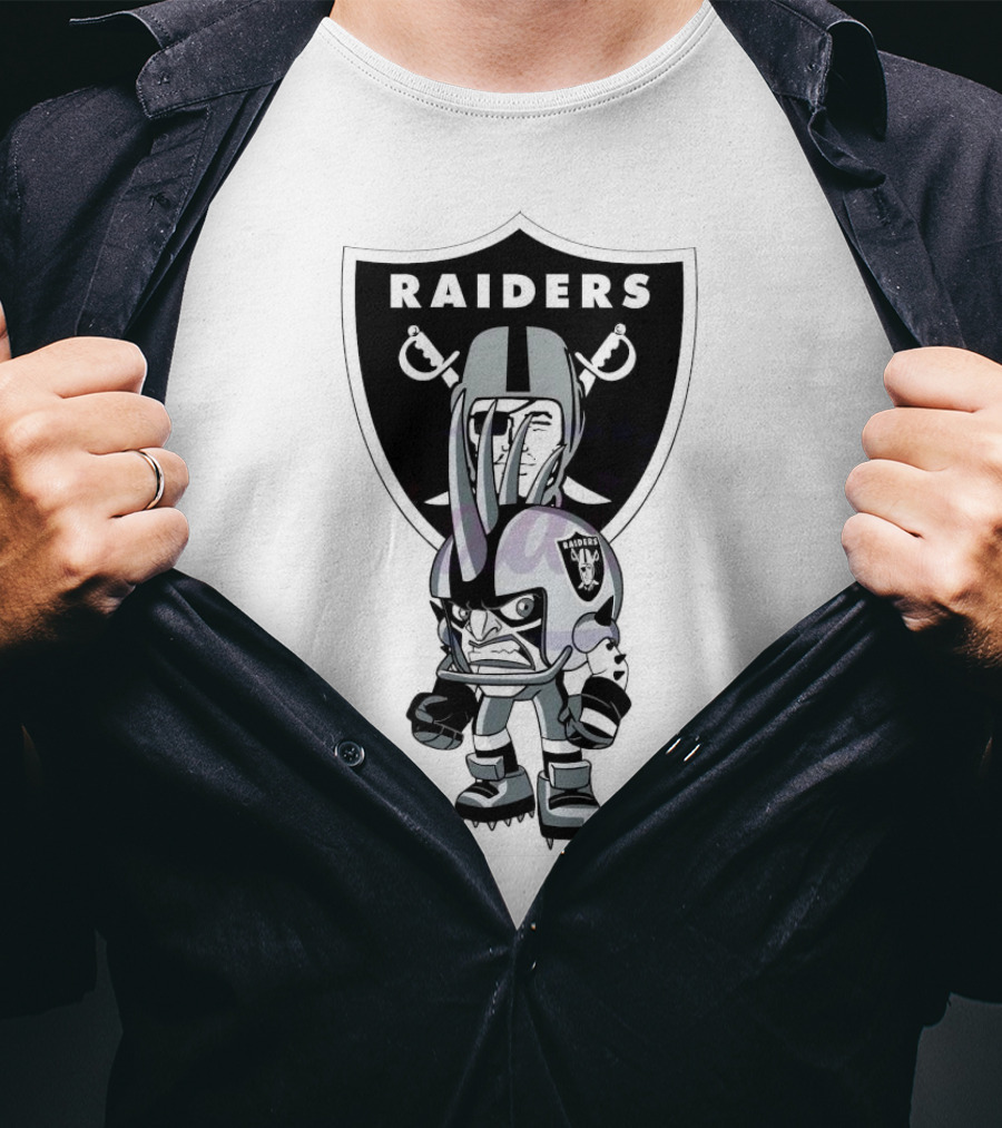 Raiders NFL Rush Zone Cartoon Character Las Vegas 2025 T-Shirt