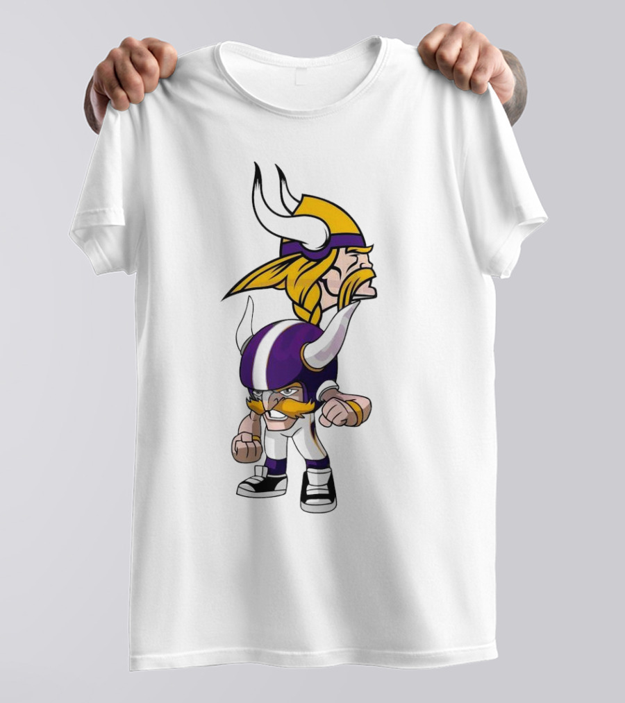 Rush Zone Minnesota Vikings NFL Cartoon Character 2025 Vikings Mascot T-Shirt