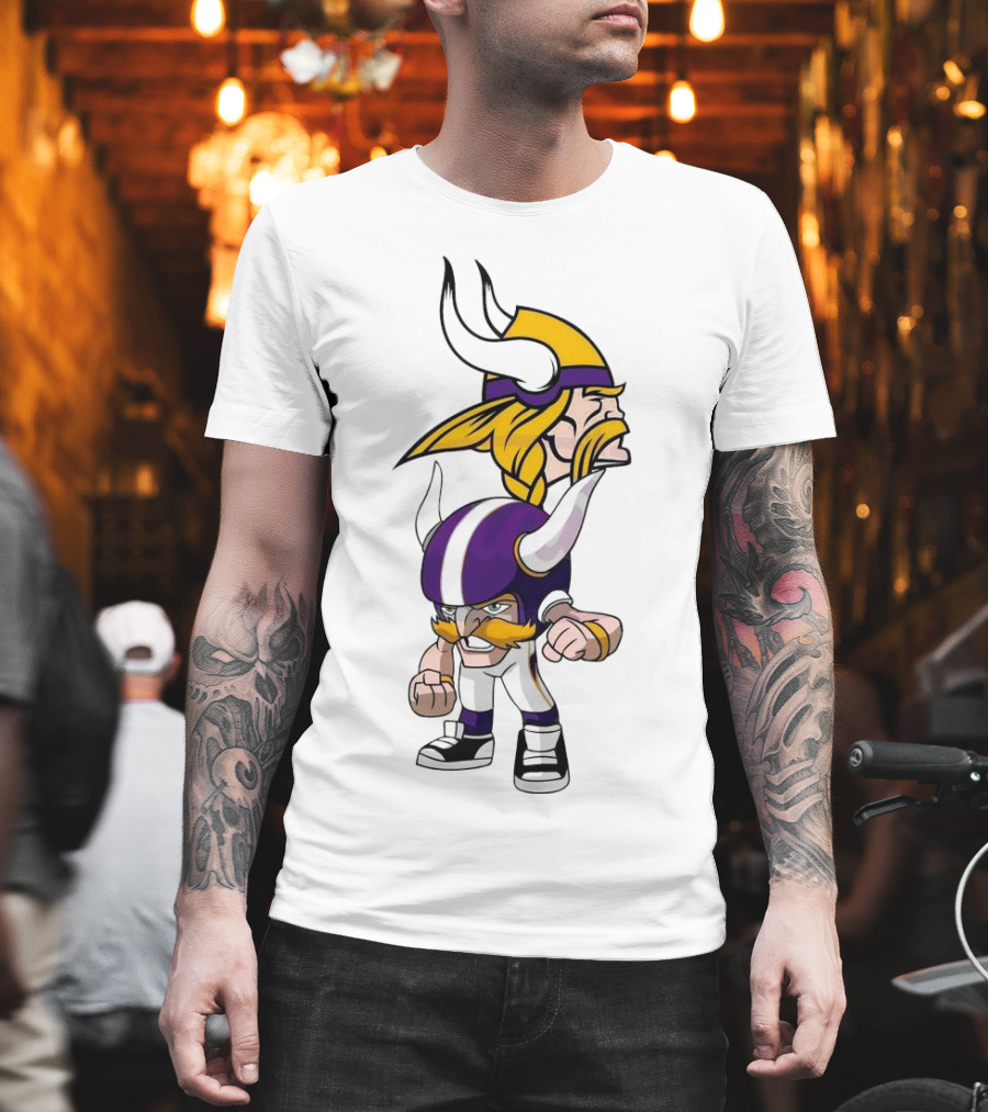 Rush Zone Minnesota Vikings NFL Cartoon Character 2025 Vikings Mascot T-Shirt