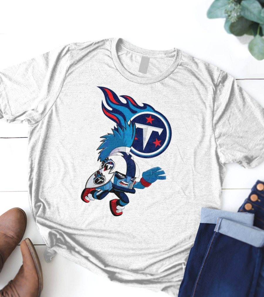 Tennessee Titans Rush Zone NFL Cartoon Character 2025 T-Shirt