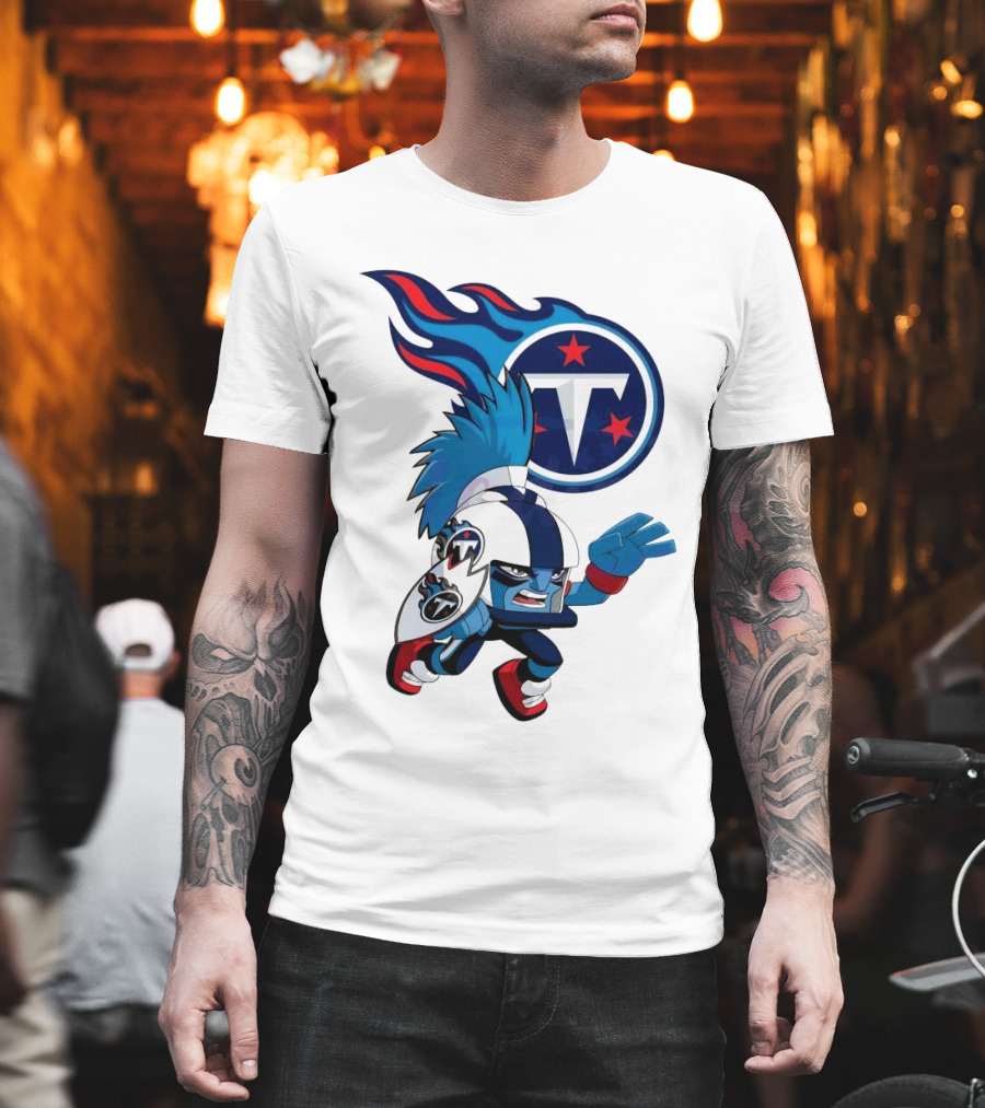 Tennessee Titans Rush Zone NFL Cartoon Character 2025 T-Shirt