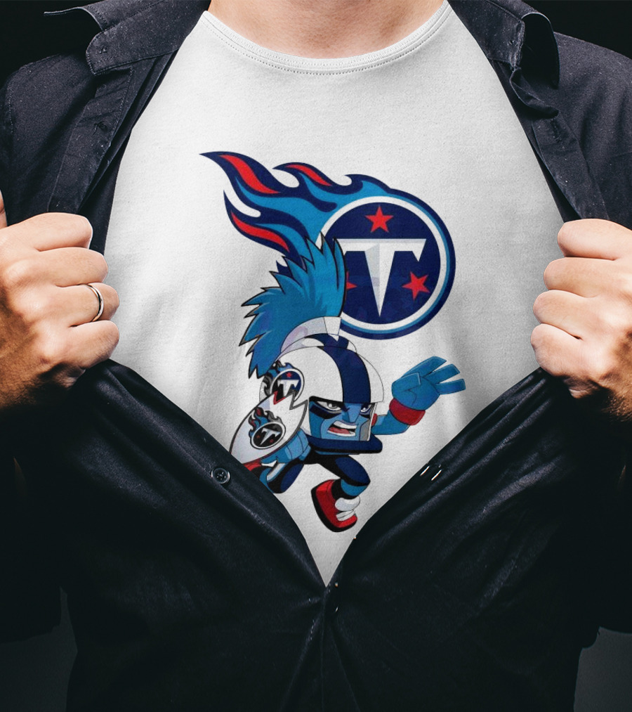 Tennessee Titans Rush Zone NFL Cartoon Character 2025 T-Shirt