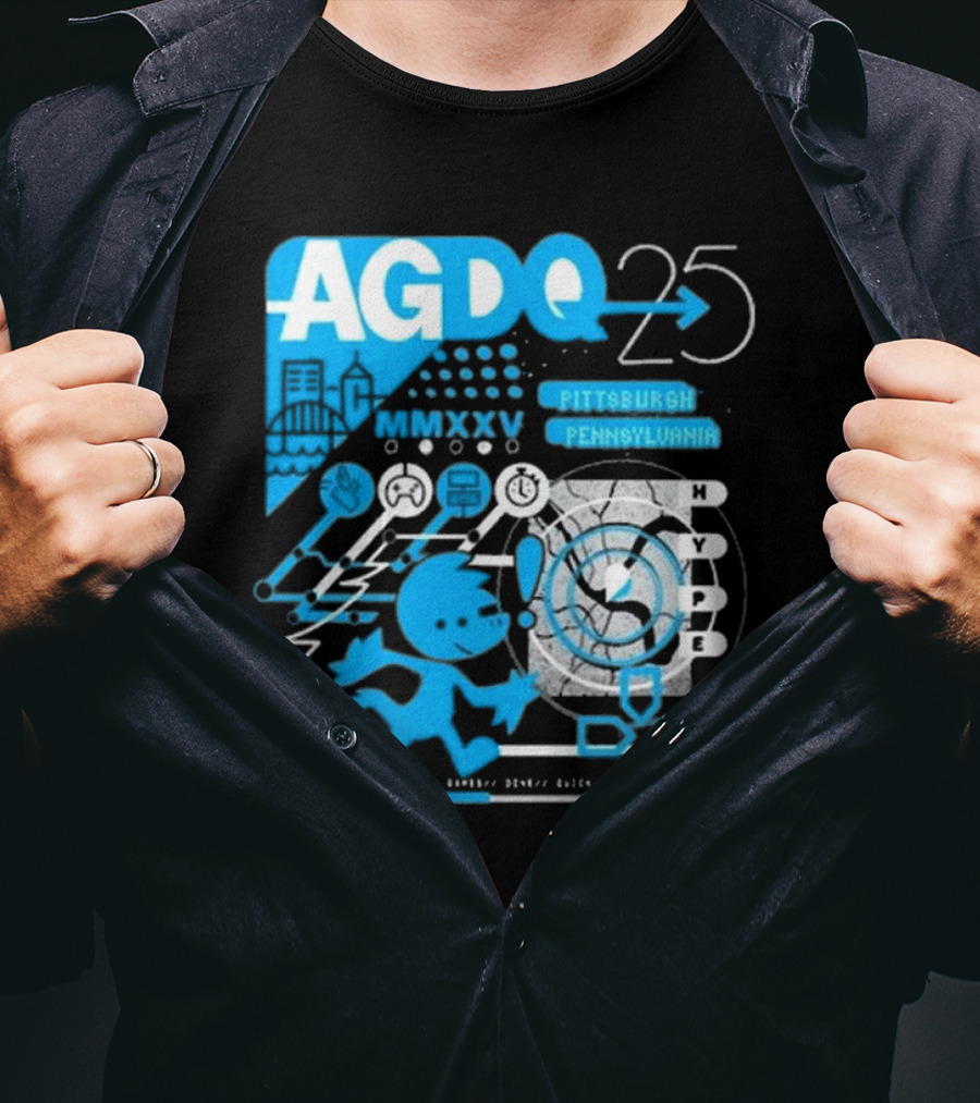 AGDQ 25 Pittsburgh Pennsylvania MMXXV Hype Speed Run Event T-Shirt