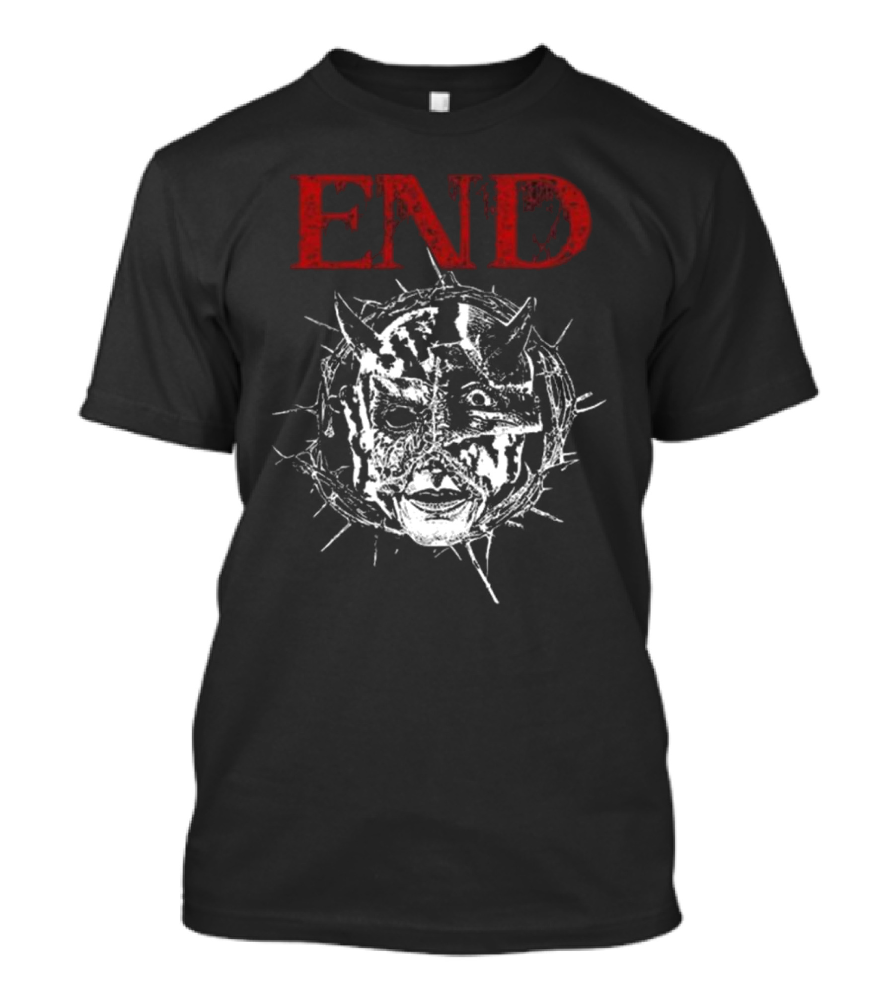 Closed Casket Activities End Distorted Face Thorned Devil Mask T-Shirt