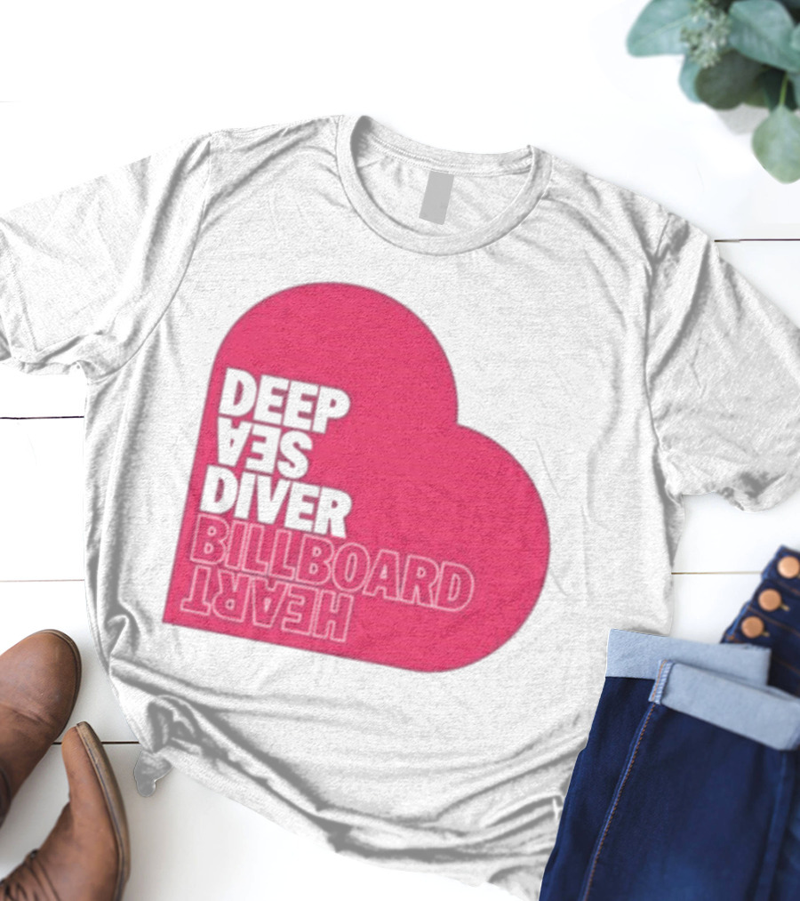 Deep Sea Diver Pink Billboard Heart T-Shirt