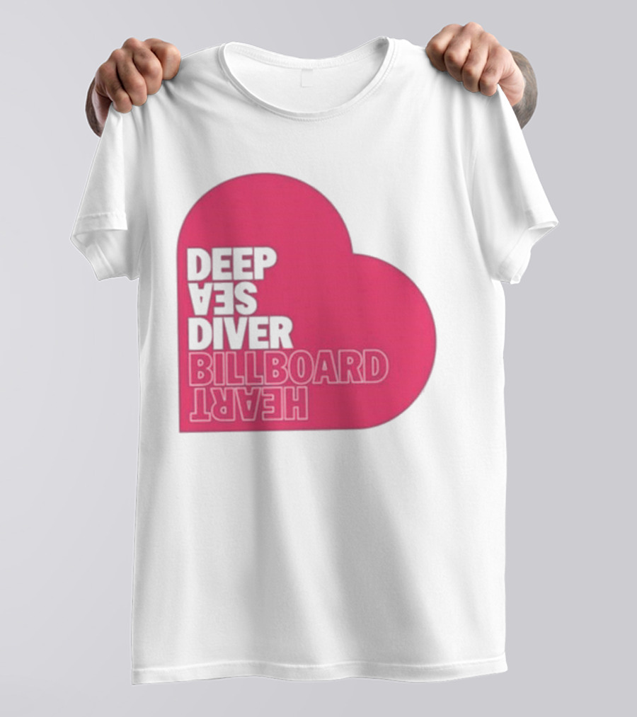 Deep Sea Diver Pink Billboard Heart T-Shirt