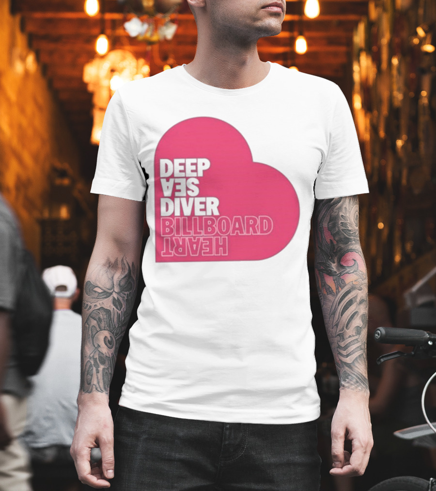 Deep Sea Diver Pink Billboard Heart T-Shirt