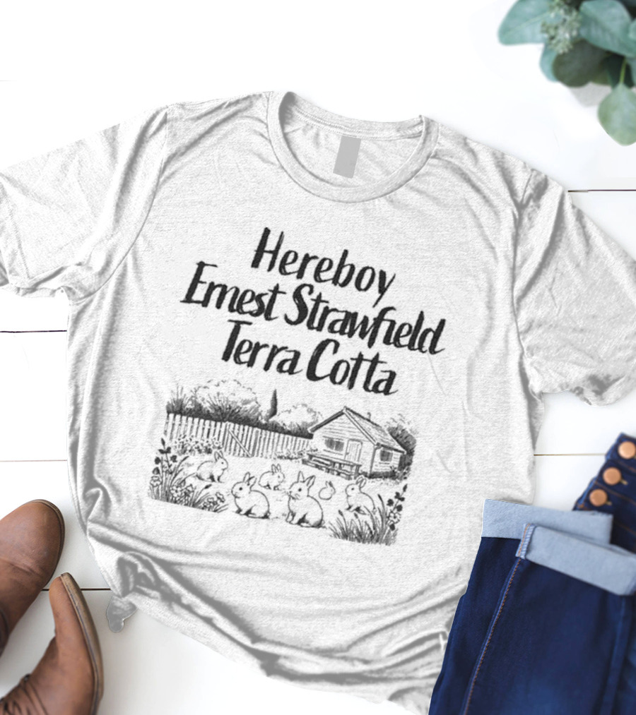 Here Boy Ernest Strawfield Terra Cotta Smokey Joe’s Philadelphia Jan 12 2025 Cottage Rabbits Sketch T-Shirt
