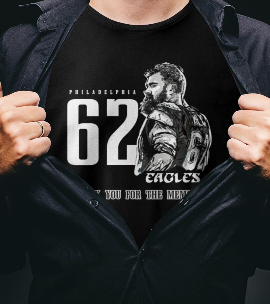 Philadelphia Eagles 62 Jason Kelce Thank You For The Memories Signature 2025 T-Shirt