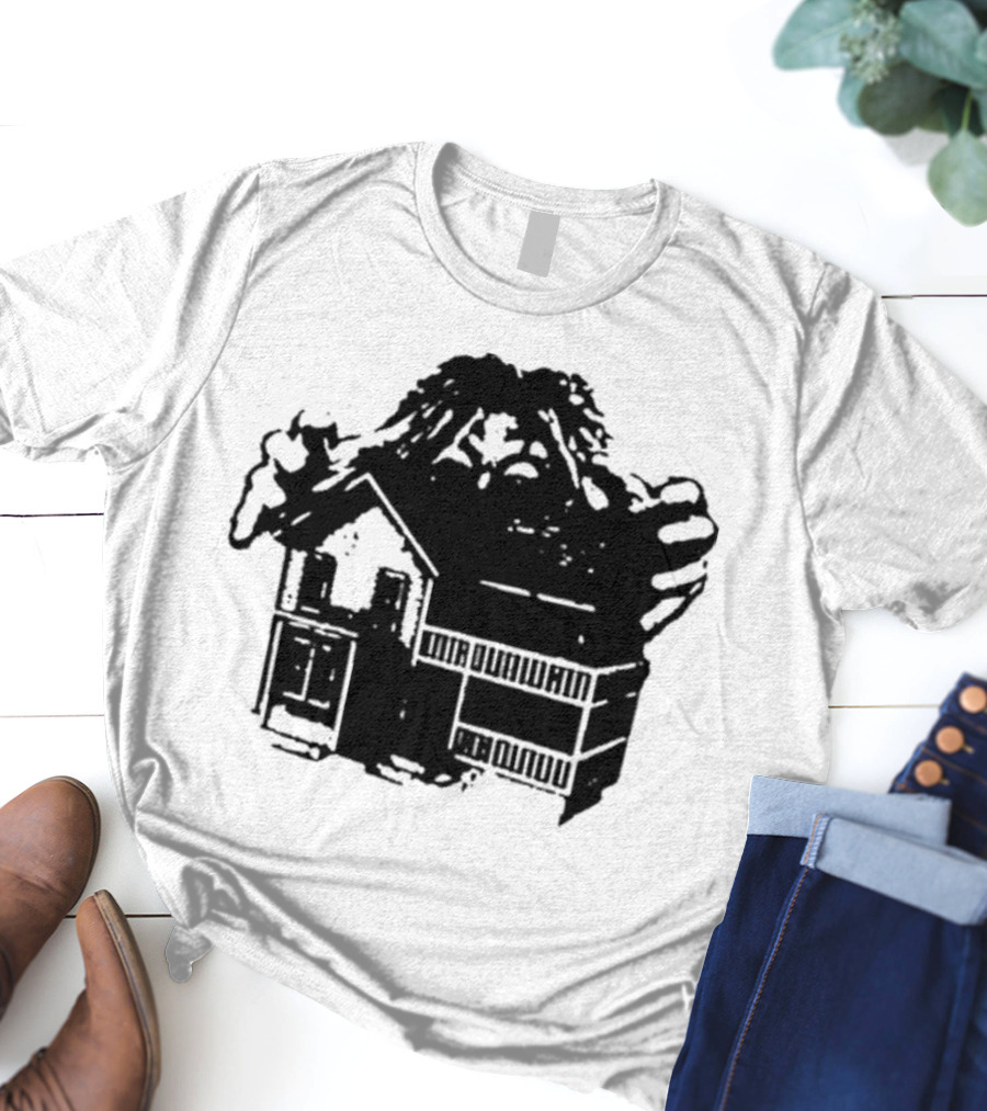 Round Neck Teenage Disaster 2025 Monster Over House T-Shirt