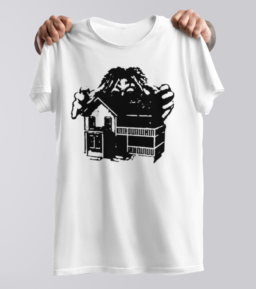 Round Neck Teenage Disaster 2025 Monster Over House T-Shirt