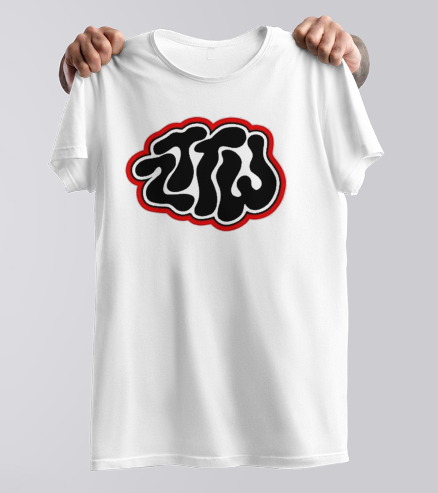 Zttw Green Logo Psychedelic Style Outline T-Shirt