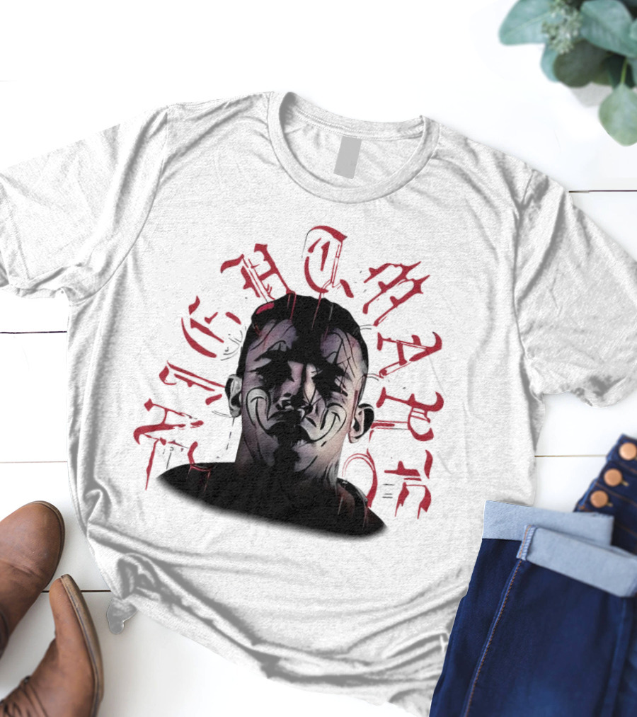 2025 Carlos Prates Nightmare Face With Red Gothic Text T-Shirt