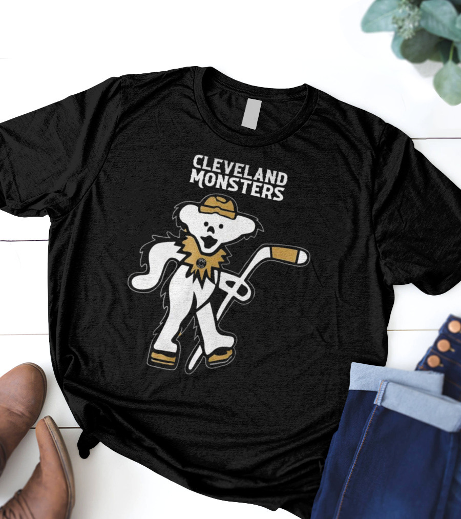 Cleveland Monsters 2025 Grateful Dead Bear Hockey Night T-Shirt