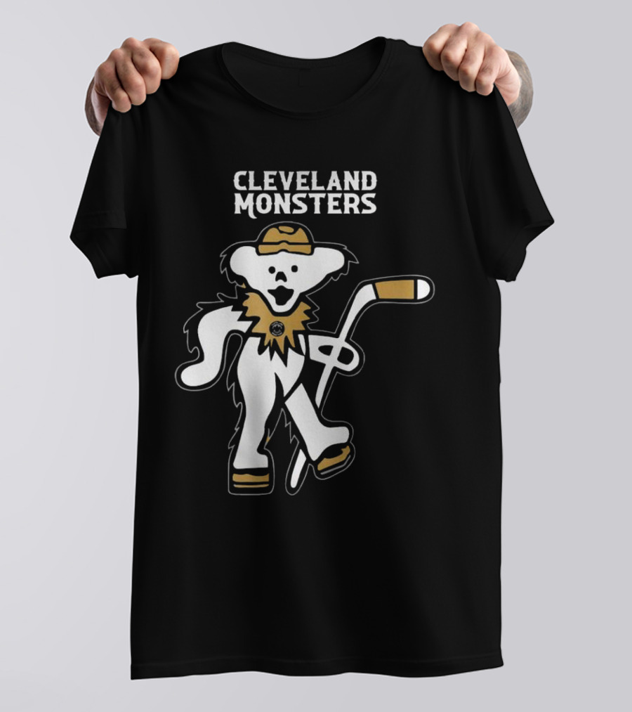 Cleveland Monsters 2025 Grateful Dead Bear Hockey Night T-Shirt