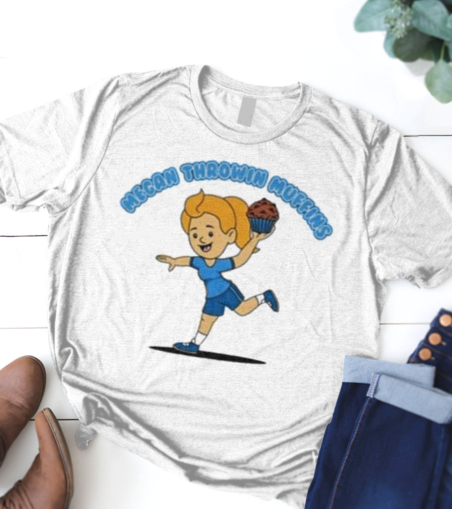 Dave Portnoy Megan Throwin Muffins Blue Outfit Muffin Toss T-Shirt