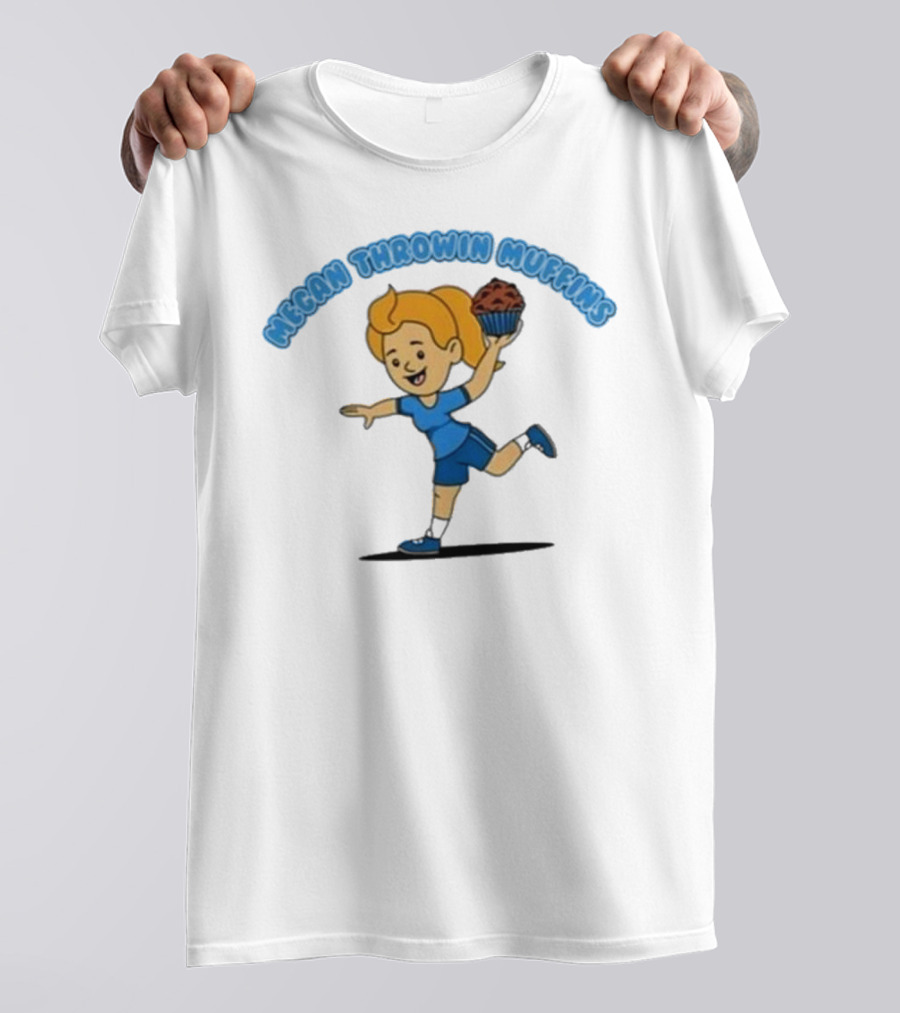 Dave Portnoy Megan Throwin Muffins Blue Outfit Muffin Toss T-Shirt