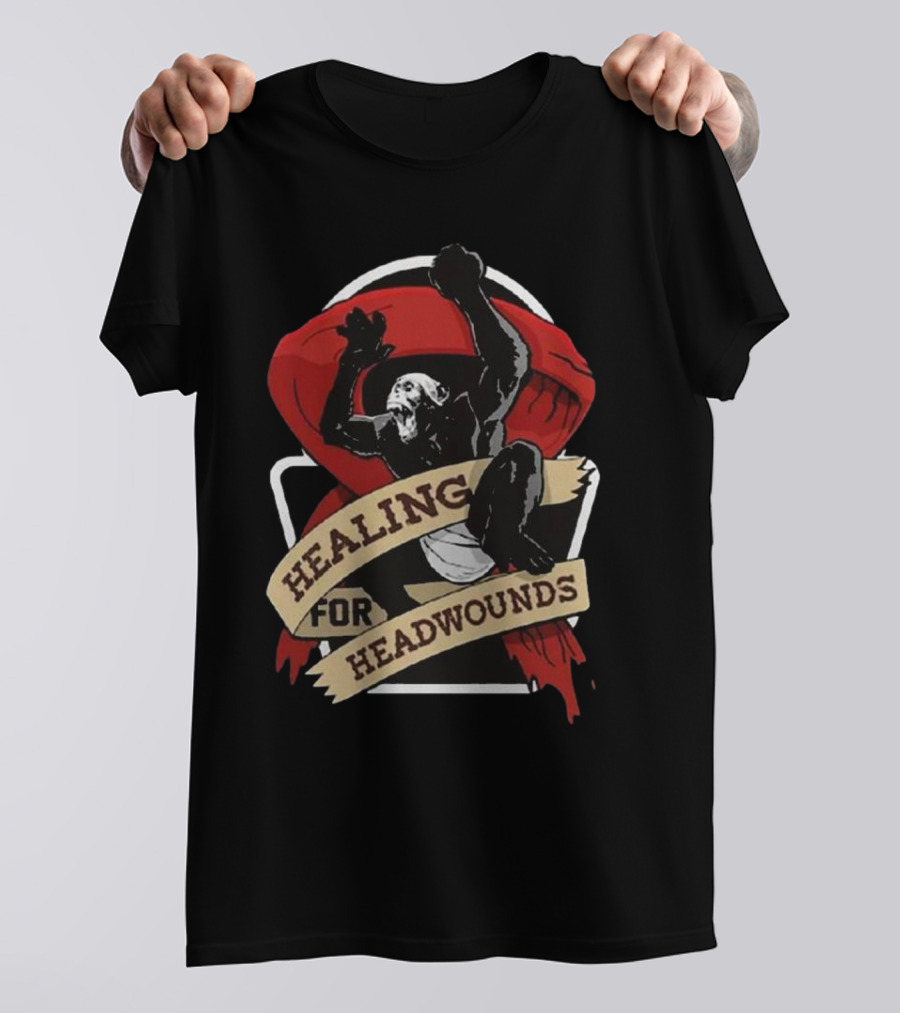 Healing For Headwounds Primate Emblem With Red Ribbon Banner T-Shirt