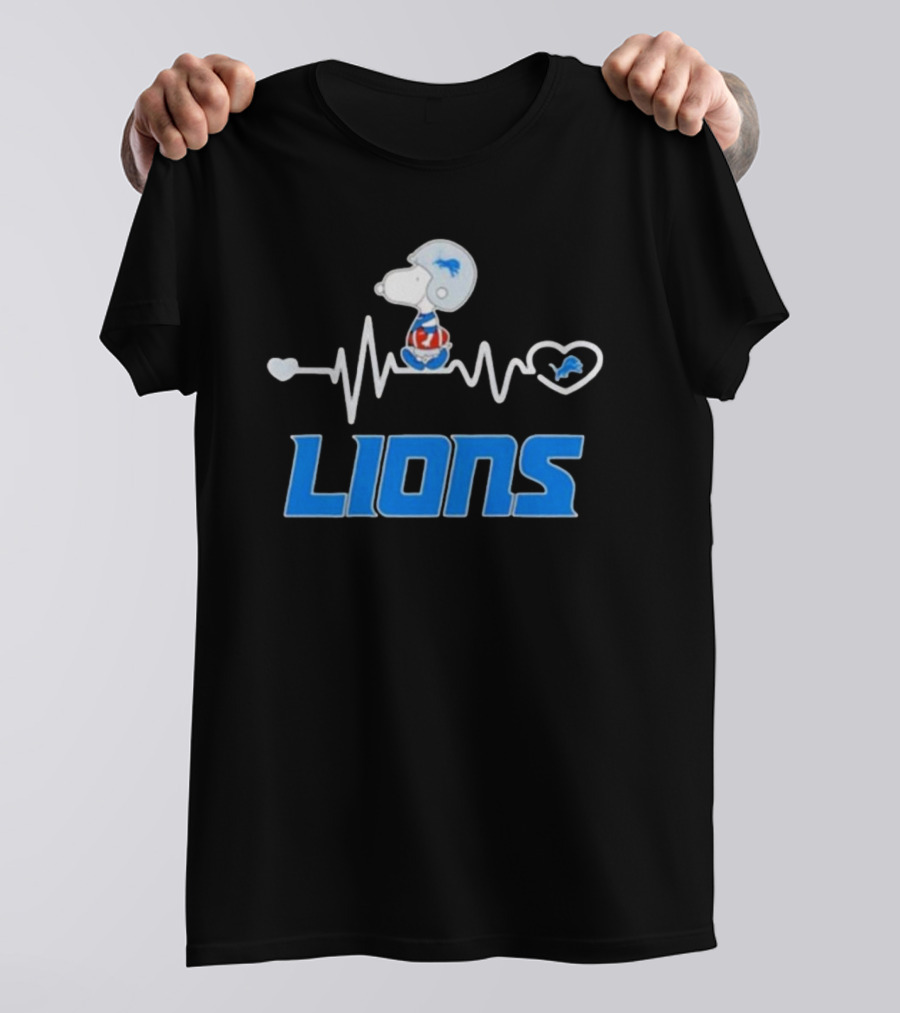 Heartbeat Snoopy Detroit Lions T-Shirt