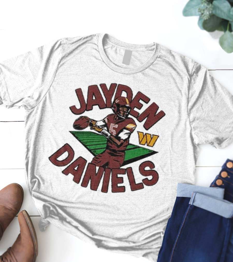 Jayden Daniels 5 Football Player Washington W T-Shirt