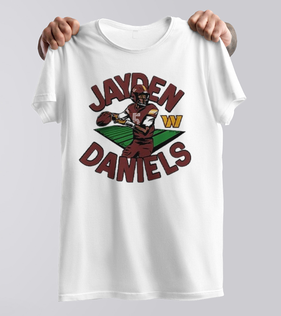 Jayden Daniels 5 Football Player Washington W T-Shirt