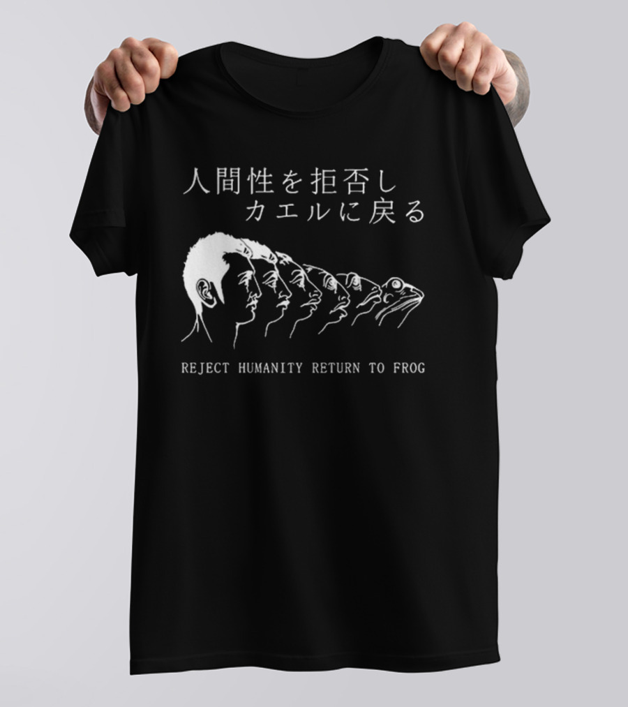 Reject Humanity Return To Frog Evolution Line Japan Influence T-Shirt