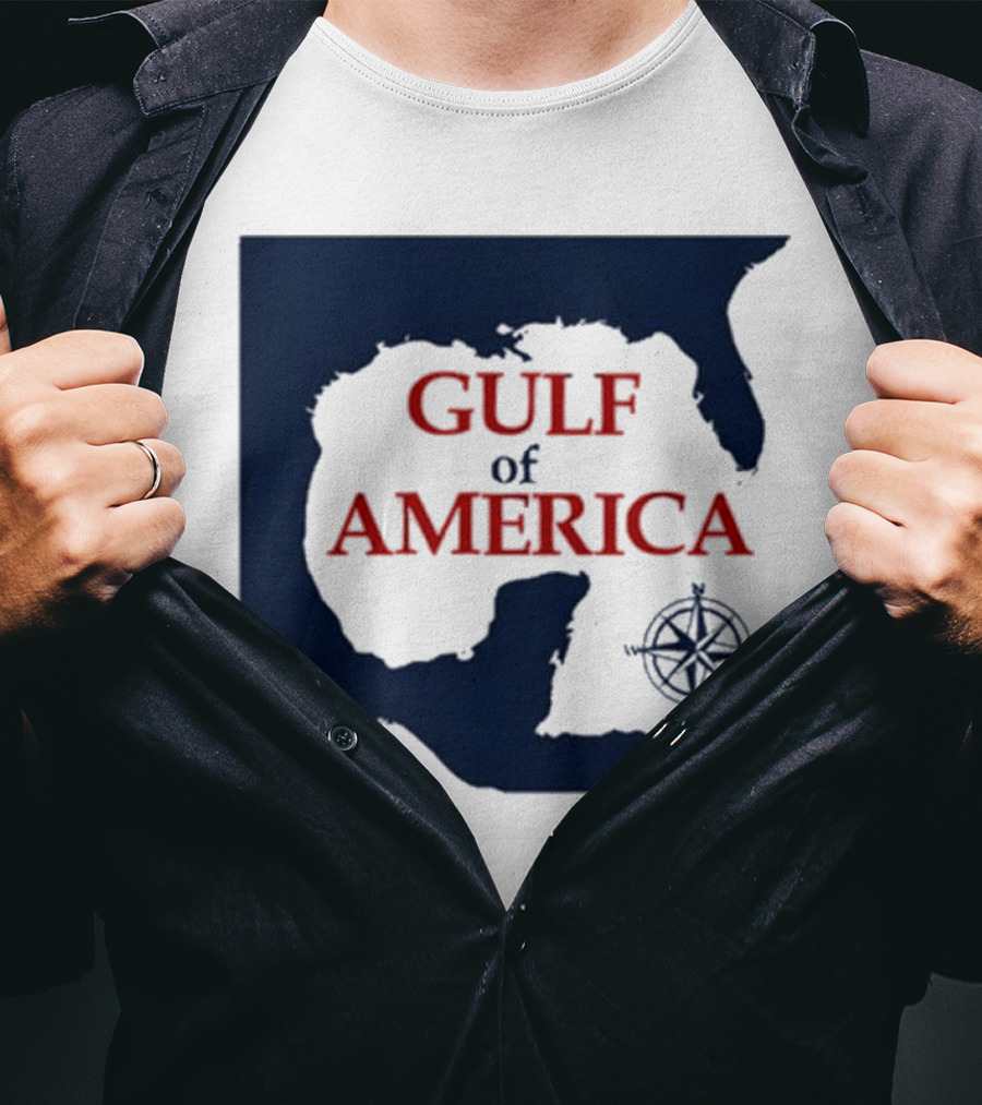 Gulf Of America Map Mark Kaye Compass T-Shirt