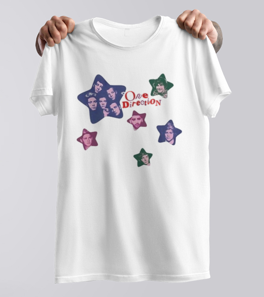 One Direction Colorful Star Faces T-Shirt