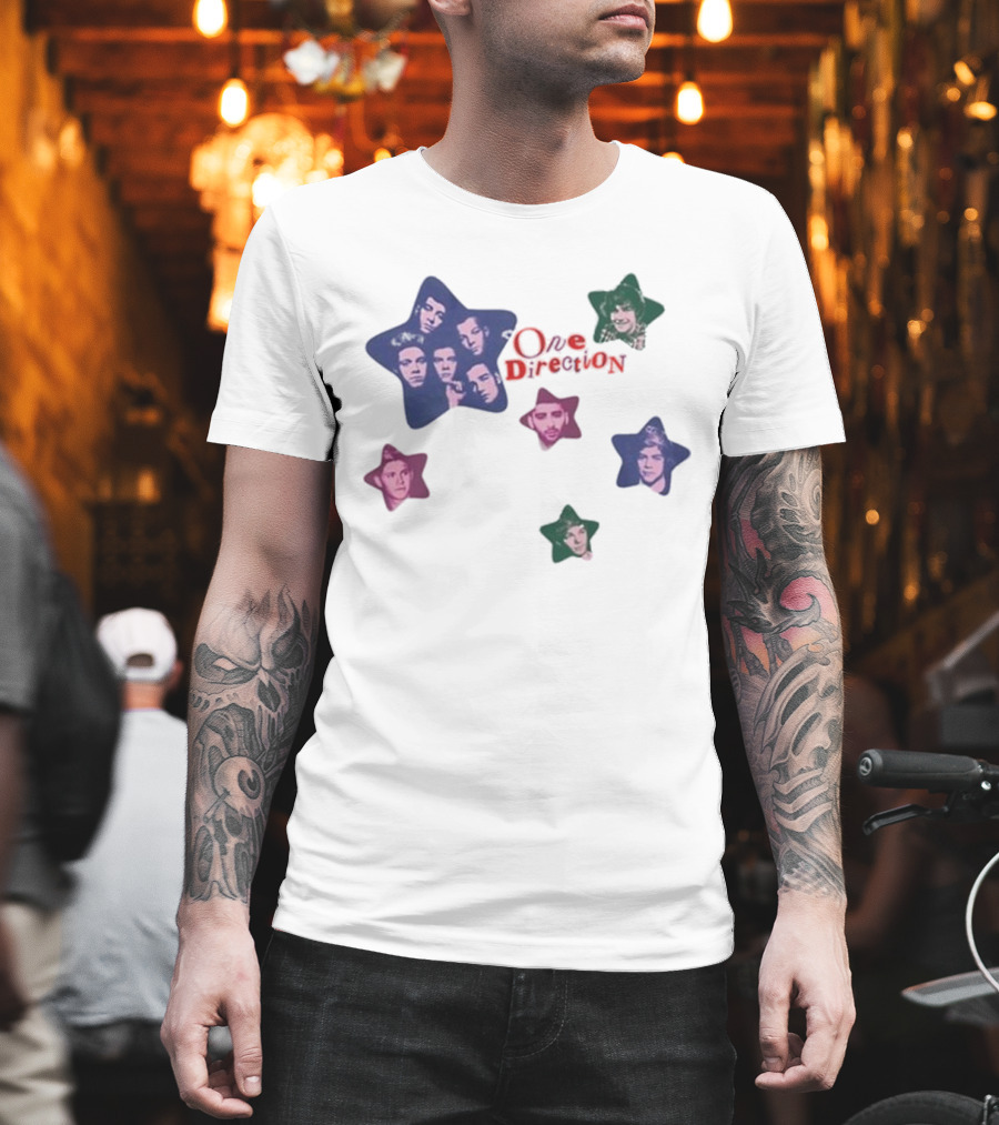One Direction Colorful Star Faces T-Shirt