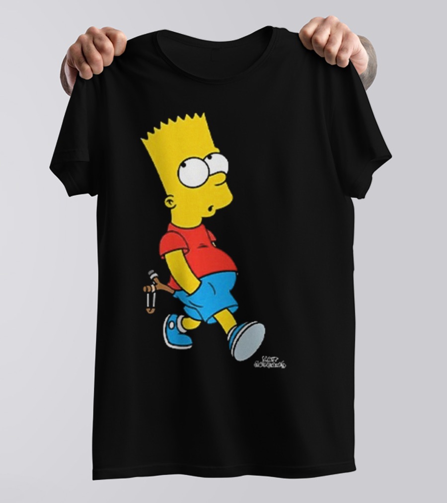 0th Century The Simpsons Bart Simpson With Slingshot Drawing T-Shirt