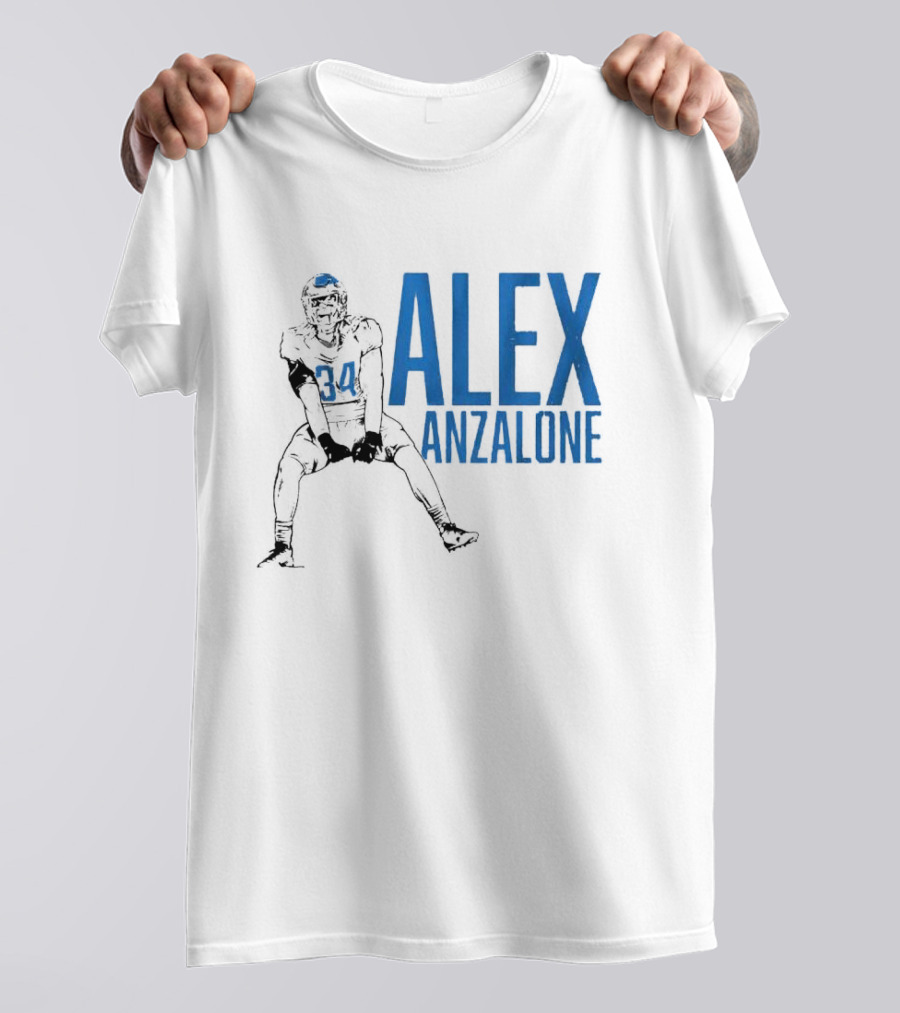 Alex Anzalone 34 Football Grit Pose T-Shirt