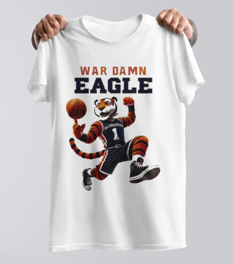 NCAA Auburn Tigers War Damn Eagle 2025 Mascot Basketball Tiger T-Shirt