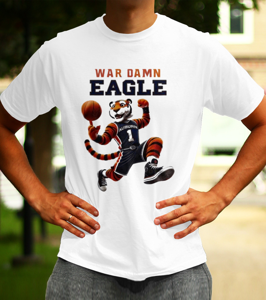 NCAA Auburn Tigers War Damn Eagle 2025 Mascot Basketball Tiger T-Shirt