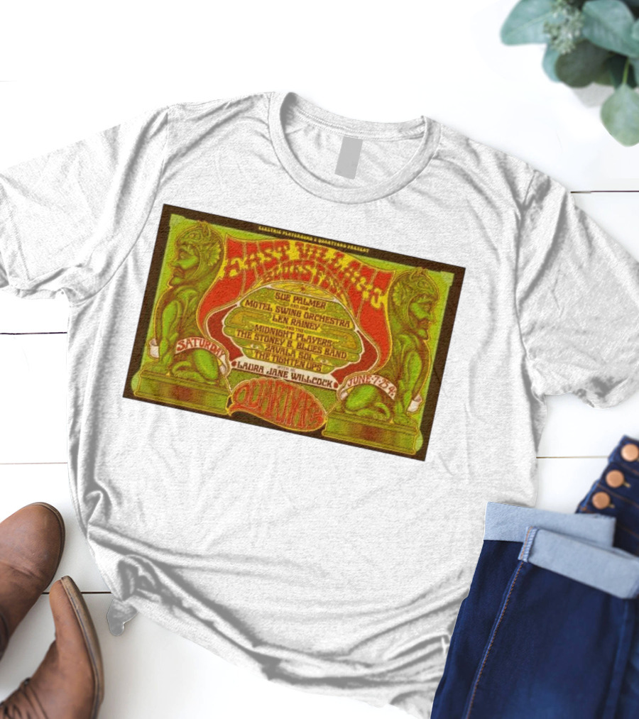 East Village Blues Festival Quartyard San Diego June 7 2025 Sue Palmer Motel Swing Orchestra Midnight Players Zivalva Soles T-Shirt