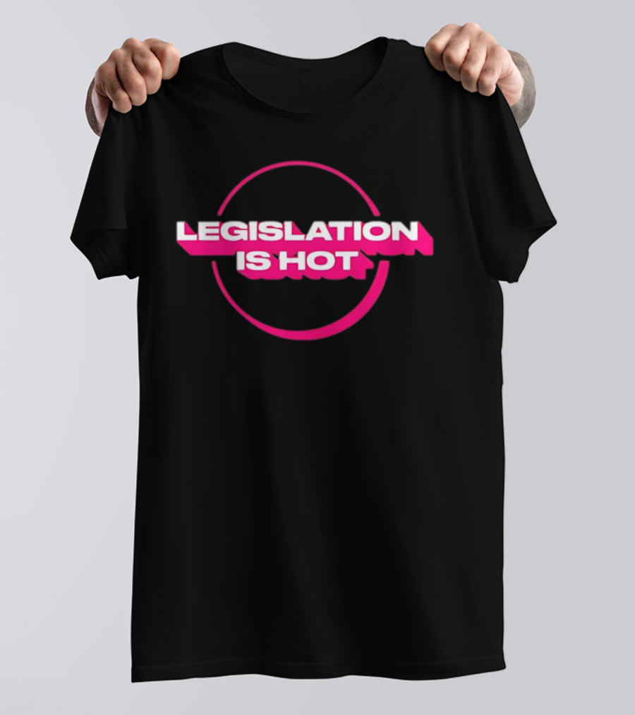 Legislation Is Hot Pink Neon Circle T-Shirt
