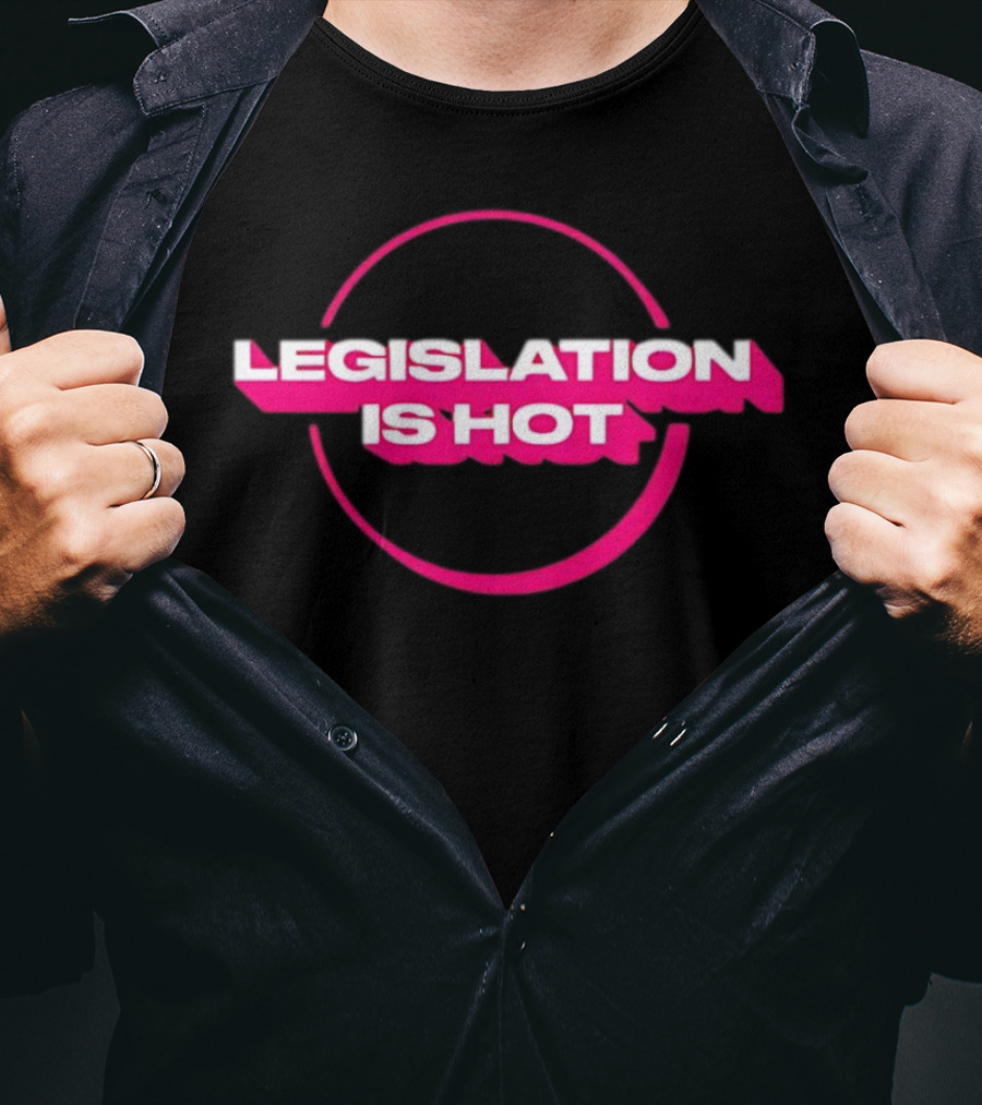 Legislation Is Hot Pink Neon Circle T-Shirt