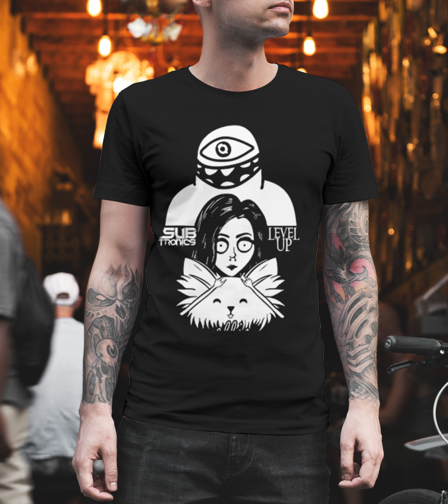 Subtronics Level Up Ellie Art Featuring Eye And Cat Motif T-Shirt