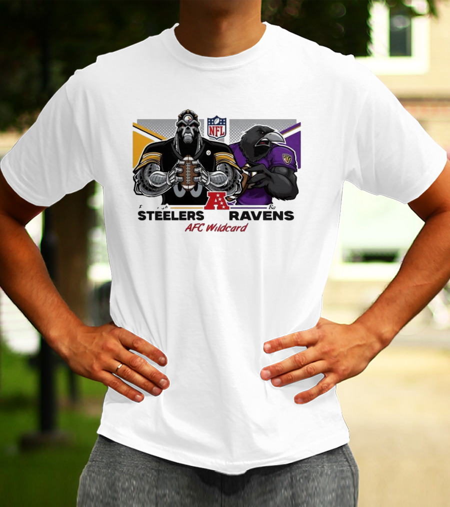 Steelers Ravens NFL AFC Wildcard Matchup Mascots Football Showdown T-Shirt