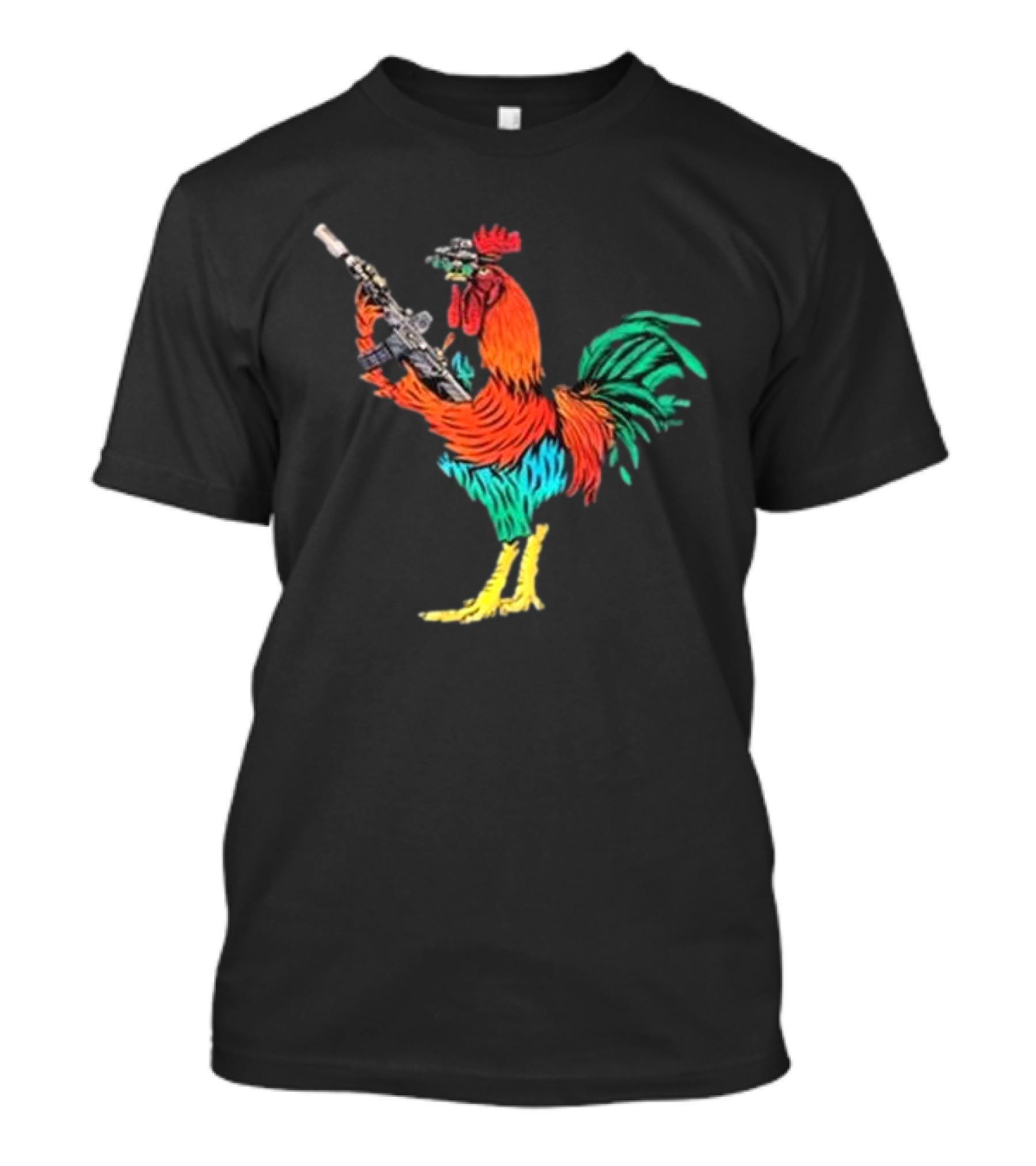 Black Rifle Coffee Tacticock Colorful Armed Rooster T-Shirt