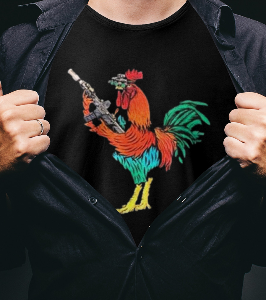 Black Rifle Coffee Tacticock Colorful Armed Rooster T-Shirt